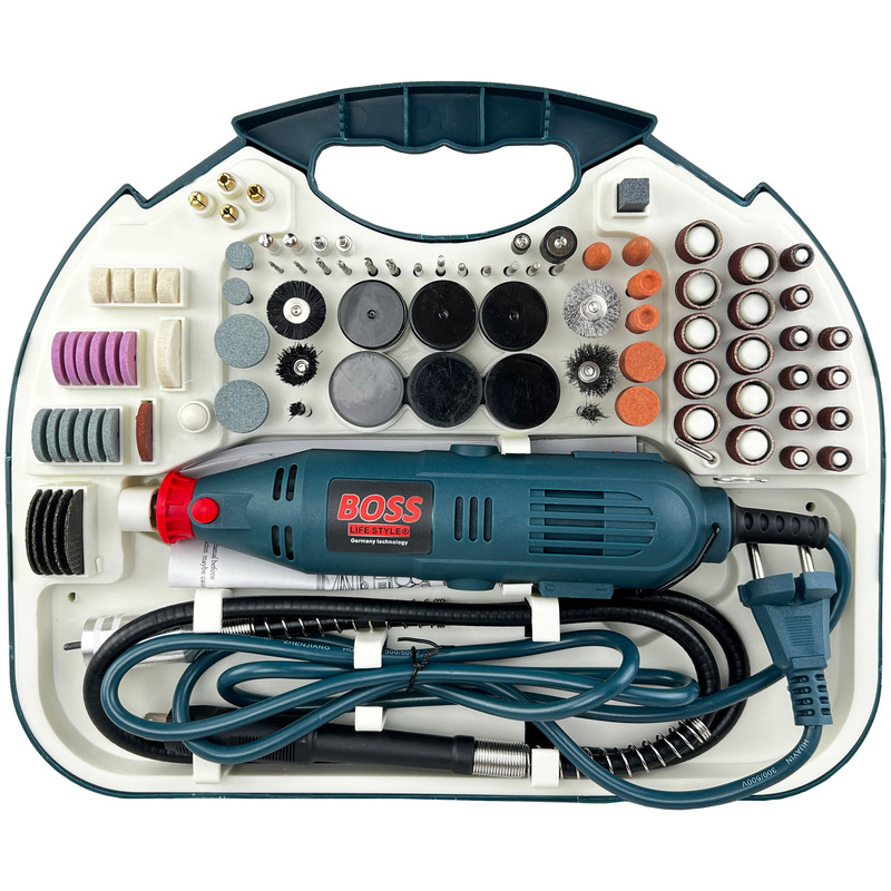 فرز انگشتی مینیاتوری و حکاکی باس مدل DIE-GRINDER مجموعه 200 عددی فرز انگشتی مینیاتوری و حکاکی باس مدل DIE-GRINDER مجموعه 200 عددی