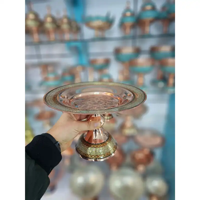 شیرینی خوری خاتم کاری مسی کد 25