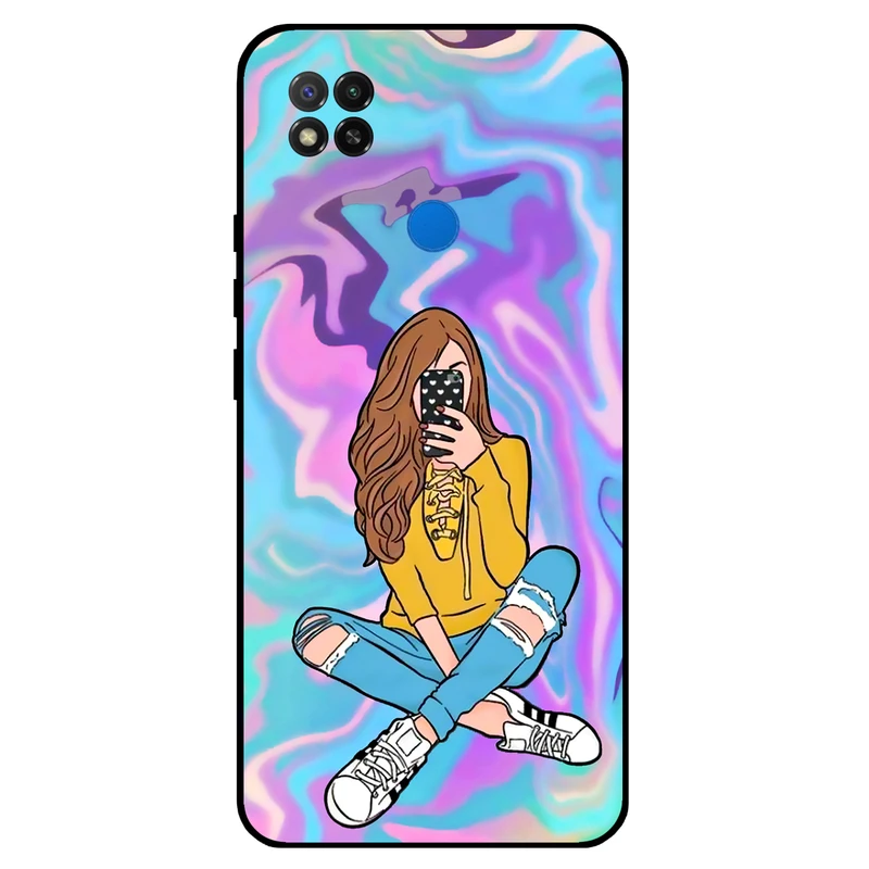 کاور مگافون طرح دخترانه مدل 7592 مناسب برای گوشی موبایل شیائومی Redmi 9C / 9C NFC   
