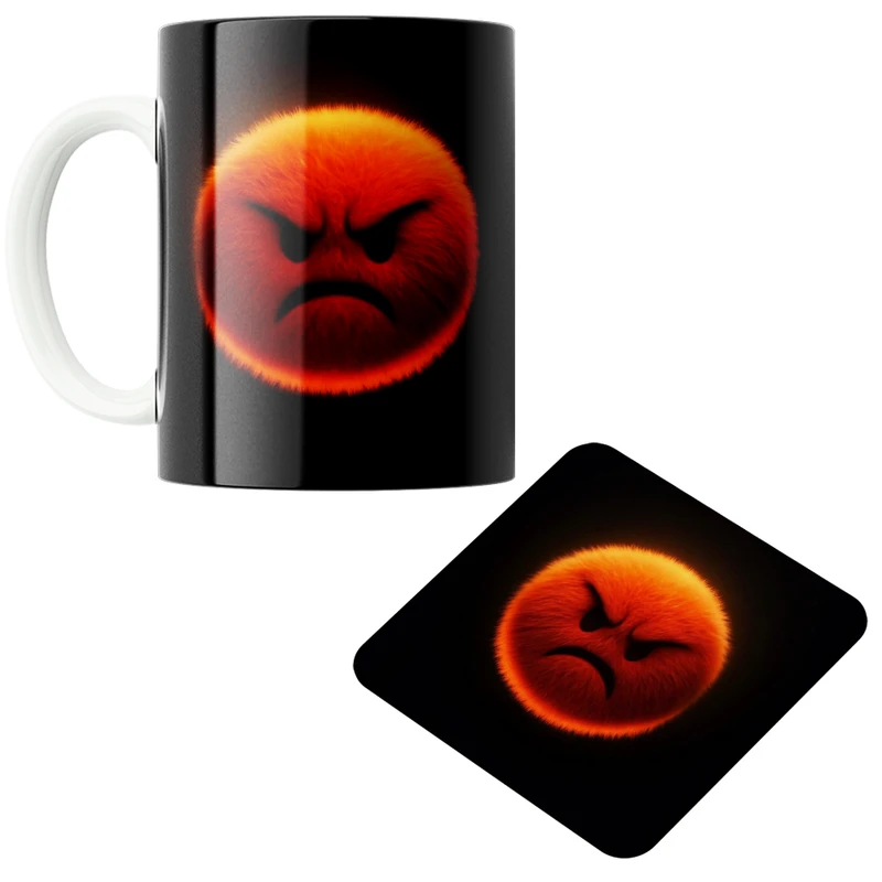 ماگ پاد آفرین مدل ایموجی کد 134 به همراه زیر لیوانی