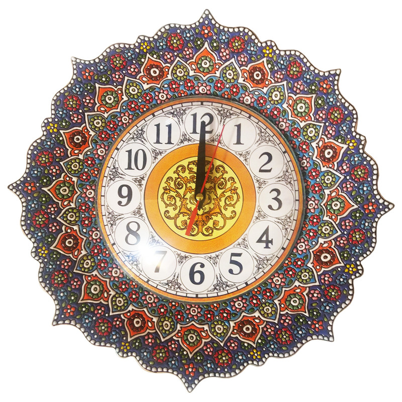 ساعت میناکاری ریز نقش طرح نفیس سایز 30 سانتی متر کد w204