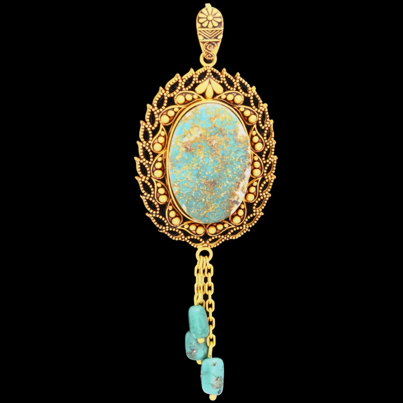 آویز گردنبند طلا 18 عیار زنانه طلای مستجابی مدل فیروزه T803 کد 886522