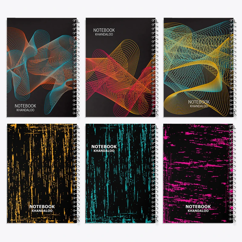 دفتر مشق 100 برگ خندالو طرح مدرن کد 170 مجموعه 6 عددی