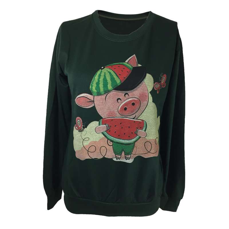 سویشرت زنانه مدل شب یلدا کد tm-1543 رنگ سبز