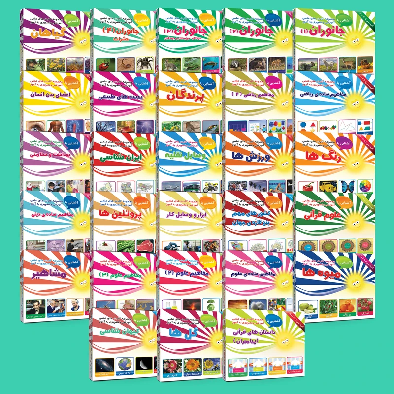 فلش کارت های آموزشی و تصویری دوره ابتدایی انتشارات امین آذر مجموعه 100 عددی