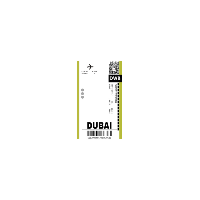 استیکر لپ تاپ لولو طرح بلیط هواپیما به دوبی BOARDING PASS TO DUBAI کد 783