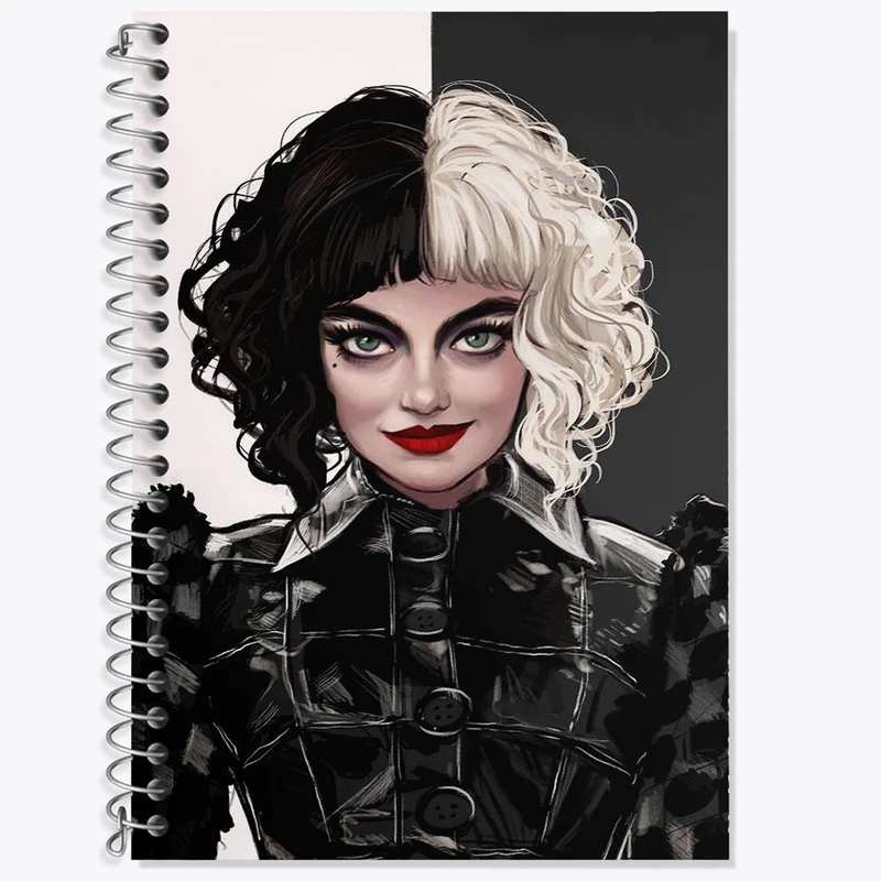 دفتر زبان 50 برگ خندالو مدل سه خط طرح کروئلا Cruella کد 10750