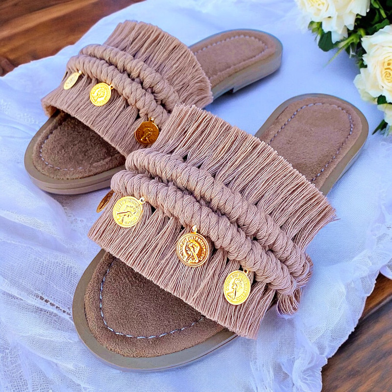 صندل زنانه مدل مکرومه