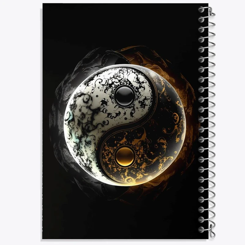 دفتر شطرنجی 50 برگ خندالو طرح یین و یانگ کد 30522