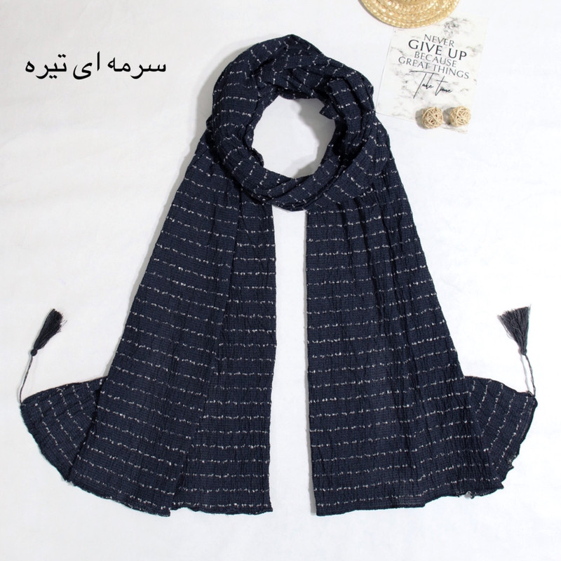 شال زنانه مدل نخی ساده پاییزه طرح کوک دوزی کد ana-9200