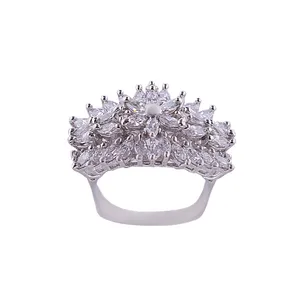 انگشتر نقره زنانه مدل جواهری کد FR0018