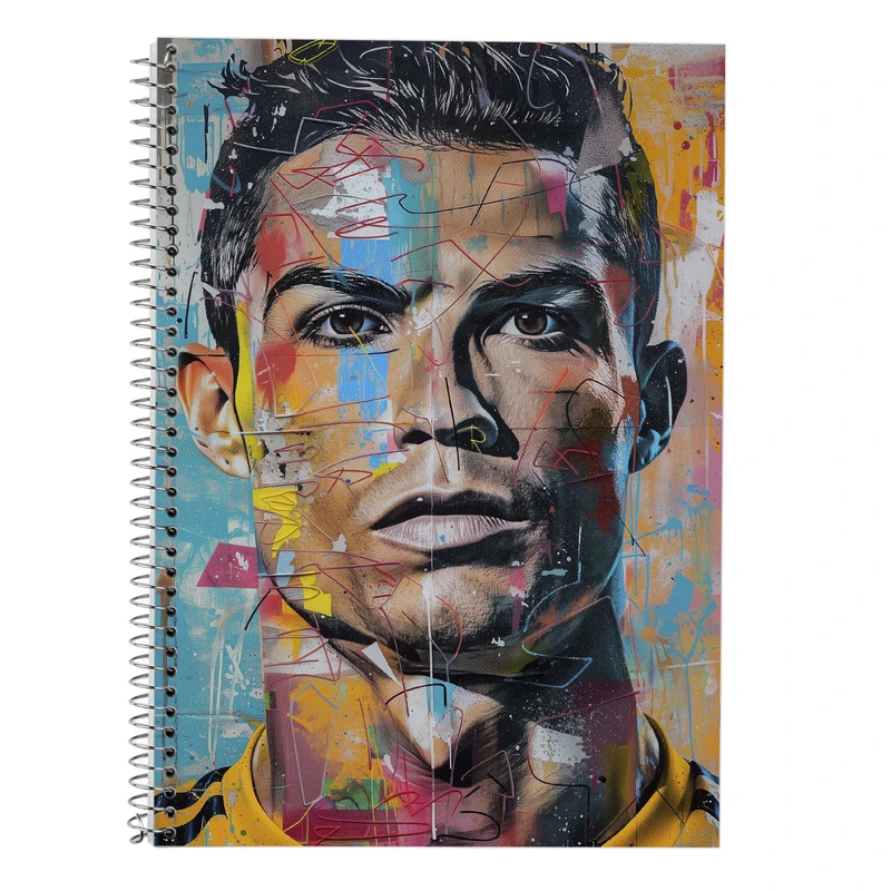 دفتر زبان 50 برگ مدوپد مدل دو خط طرح رونالدو ronaldo کد DF13476