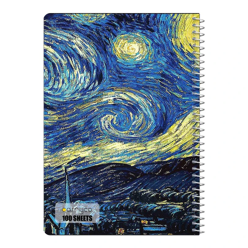 دفتر مشق 100 برگ سیمی کارنیکا طرح شب پرستاره فانتزی ون گوگ Fantasy Starry Night Van Gogh کد 69892