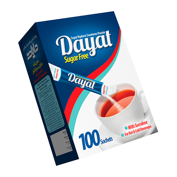  پودر شیرین کننده بدون قند پریبیوتیک دایات بسته 100 عددی