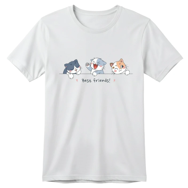 تی‌شرت آستین کوتاه بچگانه مدل گربه کد p10  