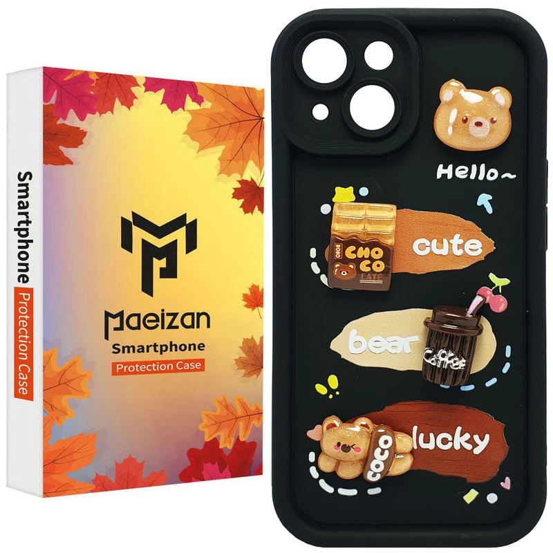 کاور پاییزان مدل Chocolate Bears طرح لاکچری مناسب برای گوشی موبایل اپل IPhone 15