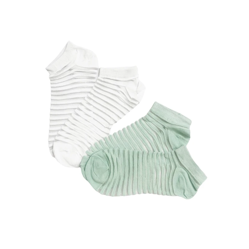 جوراب زنانه مدل رینگی شیشه ای بسته 2 عددی