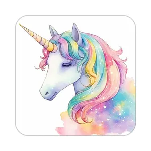 زیر لیوانی کاکتی طرح اسب تک شاخ و یونیکورن مدل mp33253