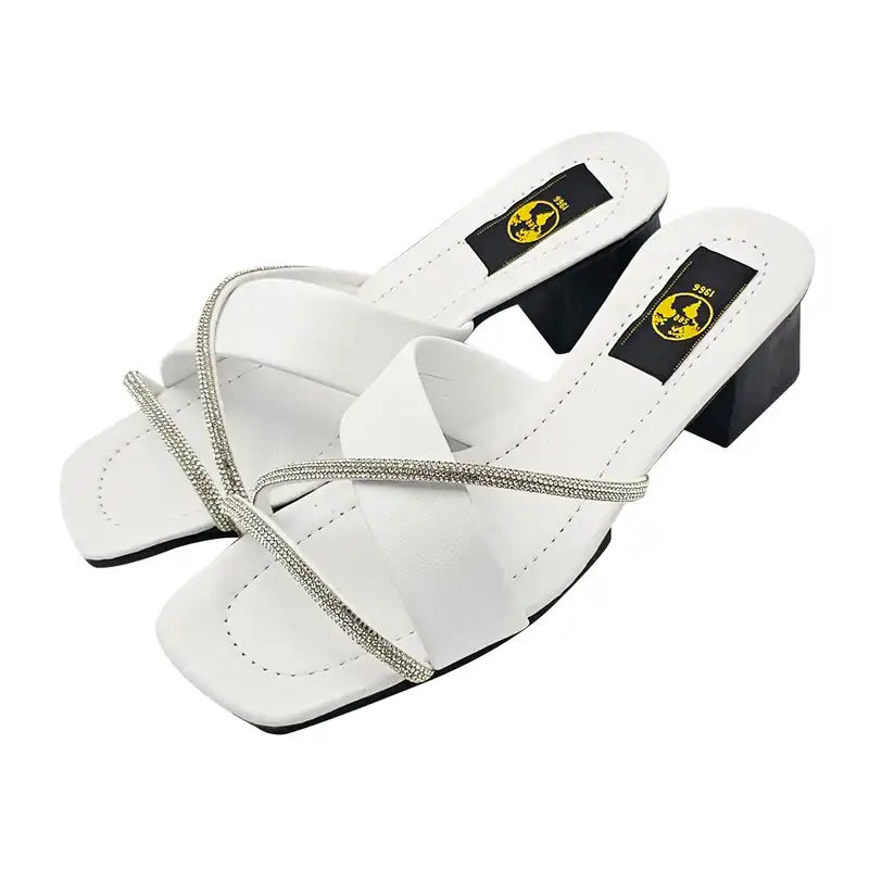 صندل زنانه سیی مدل شاین نگین دار کد 2094.1