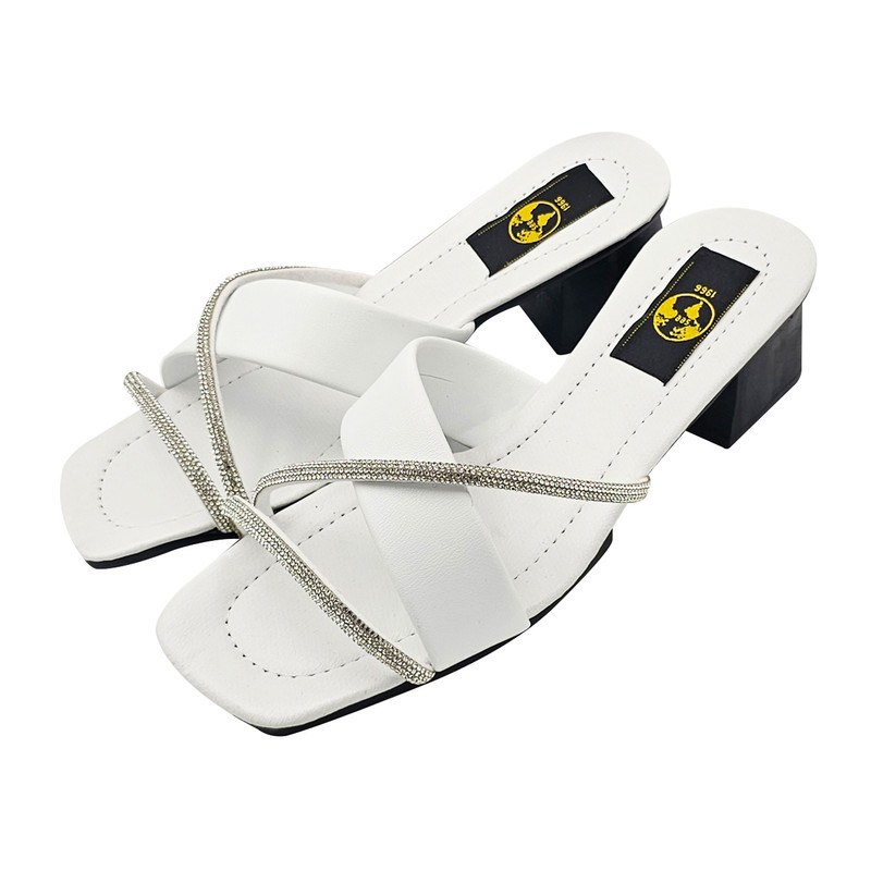 صندل زنانه سیی مدل شاین نگین دار کد 2094.1