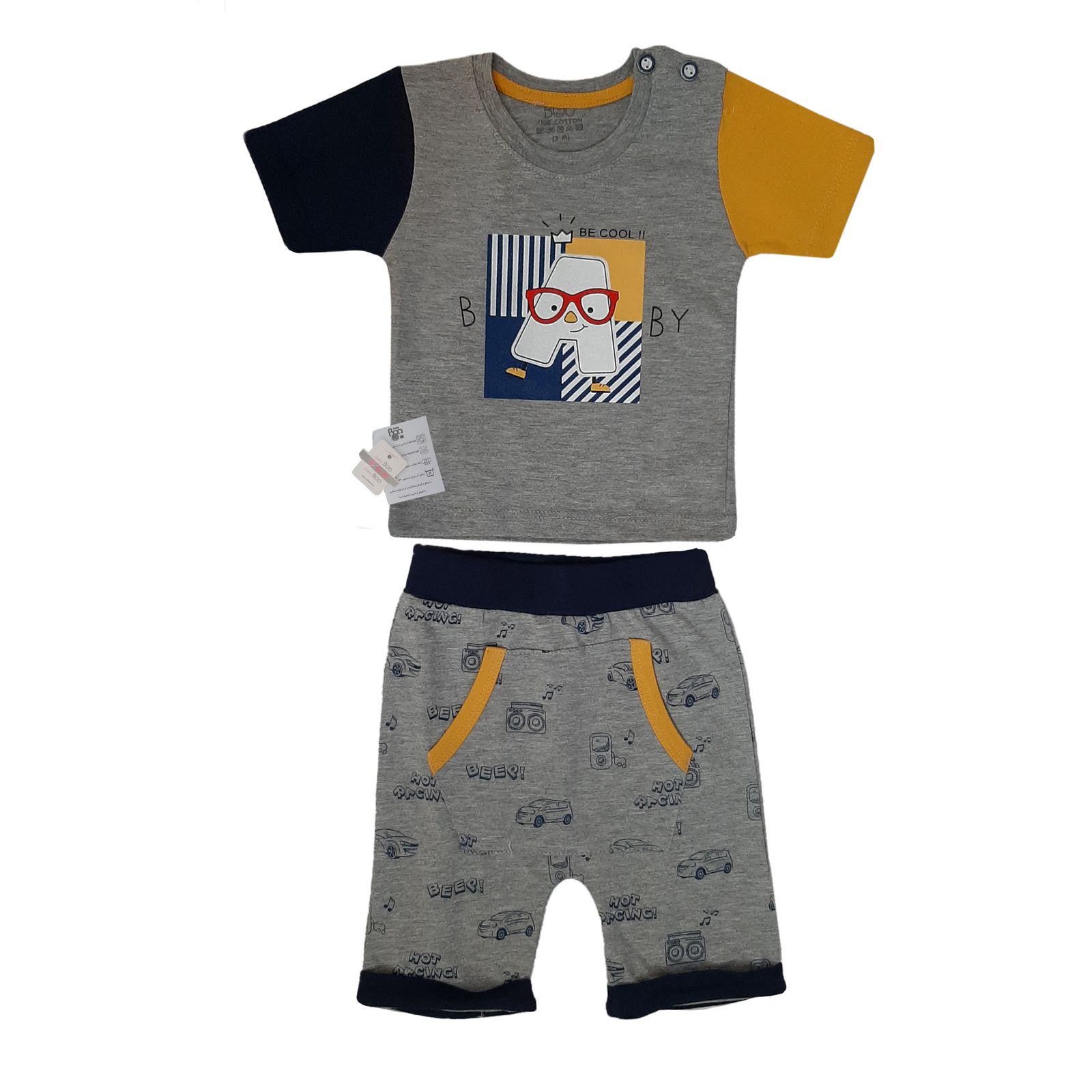 ست تی شرت و شلوارک نوزادی بیبی بو طرح A مدل 3-9524 -  - 1