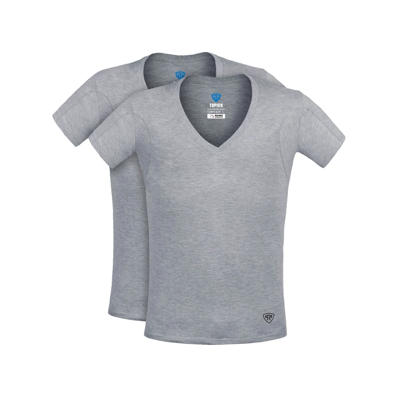 زیرپوش آستین دار مردانه تاپیک مدل نانو آنتی باکتریال ضد تعریق بسته 2 عددی