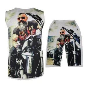 ست تاپ و شلوارک مردانه طرح موتور سوار کد 51261