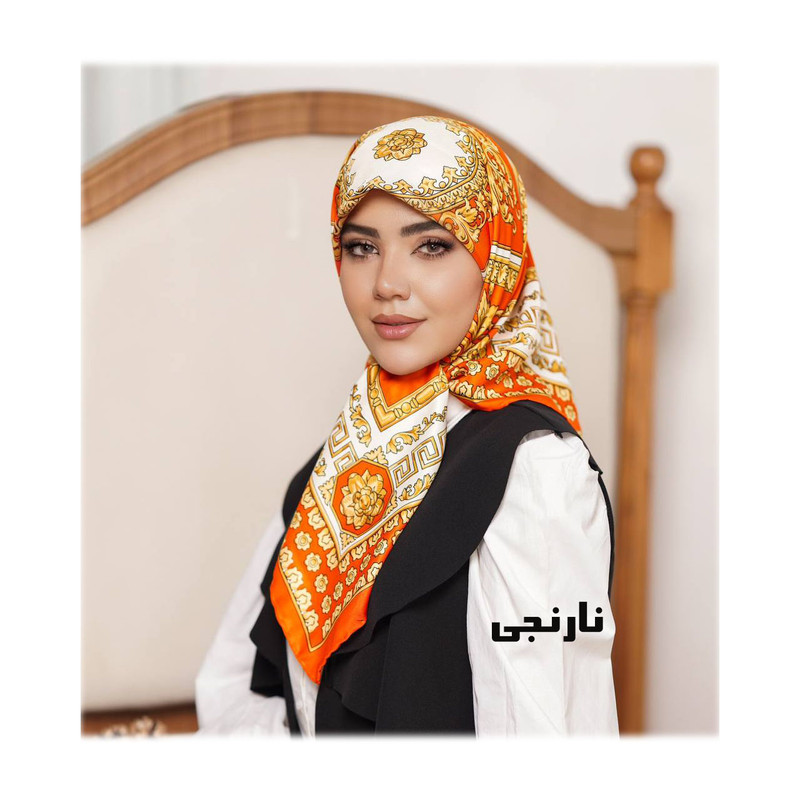 روسری زنانه مدل ابریشم توییل دست دوز کد R54-100