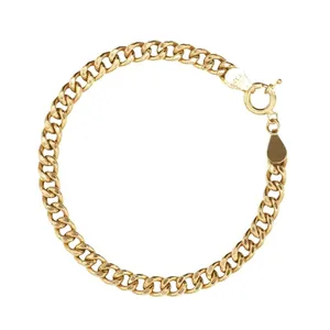 دستبند زنجیری طلا کم اجرت 18 عیار زنانه پندار گلد مدل کارتیه کد DB02