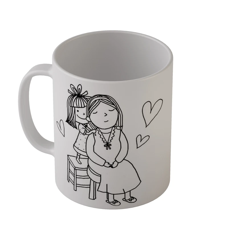 ماگ مدل MG2233 طرح مادر دختر آغوش مادرانه