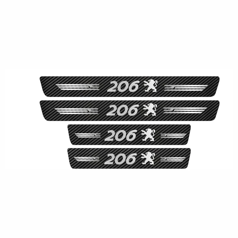 برچسب پارکابی خودرو  ایلیدن طرح کربن مدل B0025 مناسب برای 206 بسته 4 عددی