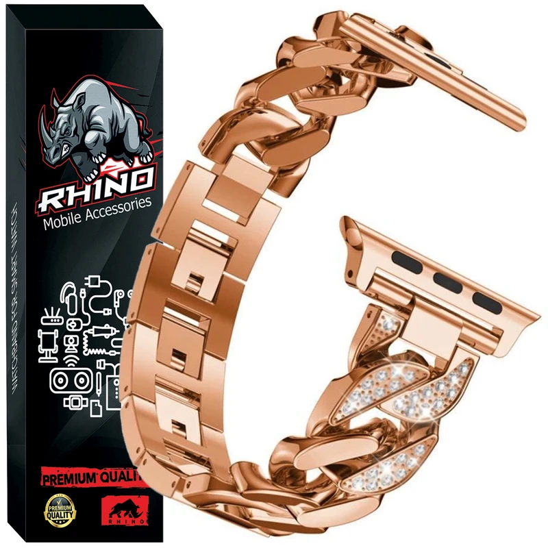 بند ساعت راینو مدل Diamond Cartir مناسب برای ساعت هوشمند WS-60 MAX 45mm