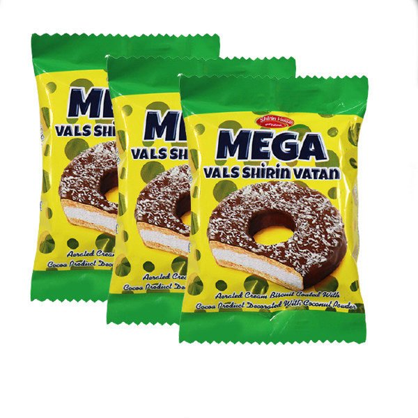 والس شکلاتی نارگیلی شیرین وطن - 32 گرم بسته 3 عددی 