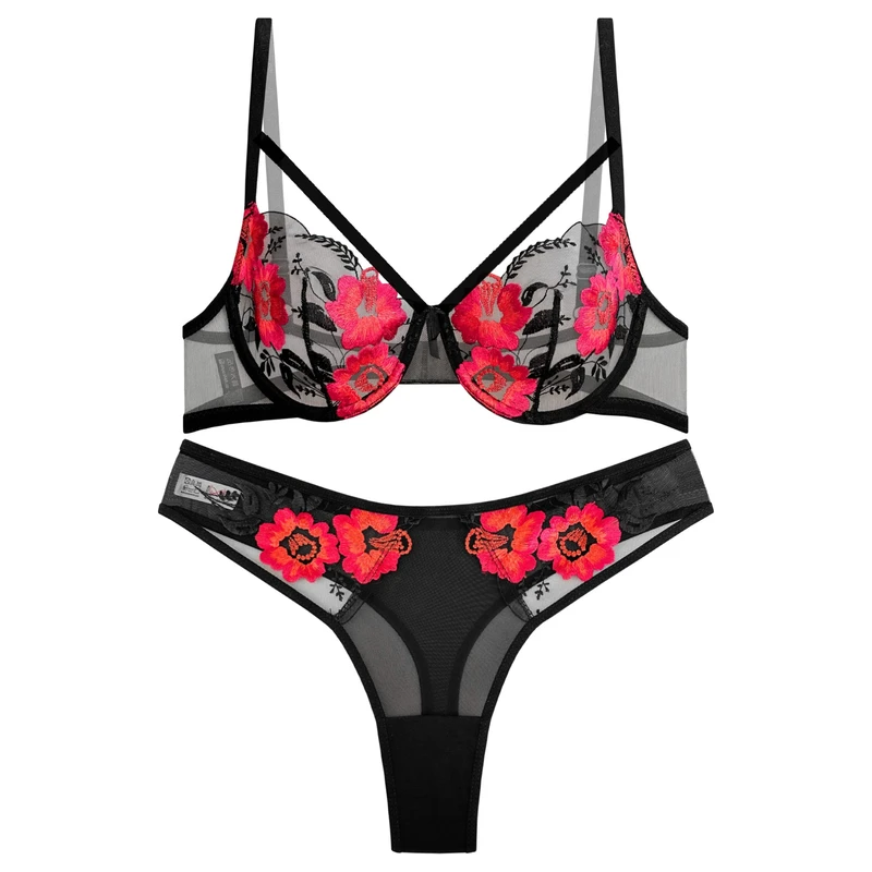 ست شورت و سوتین زنانه نوشه پوش مدل هارنس دار