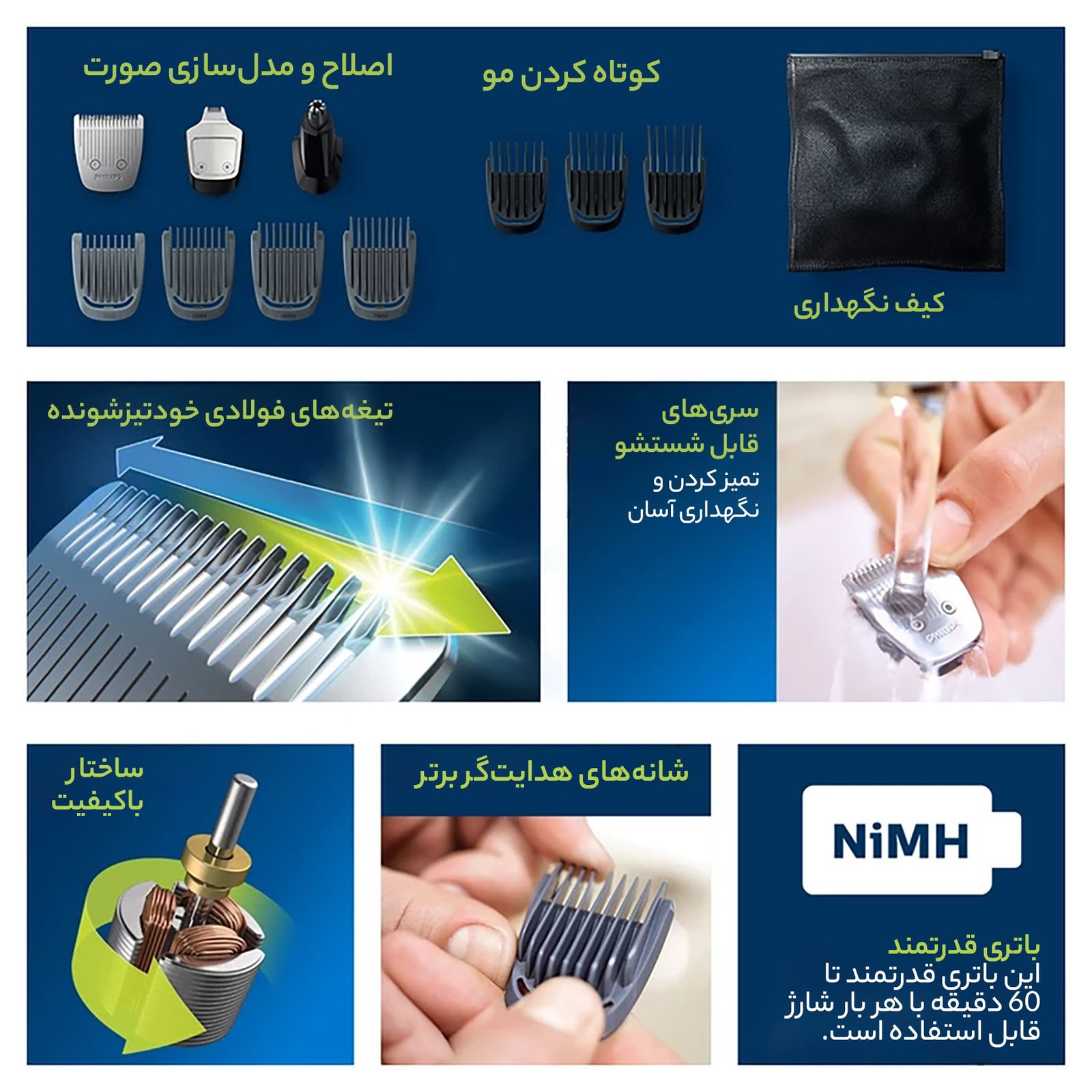 ماشین اصلاح موی سر و صورت فیلیپس مدل MG3740 -  - 17