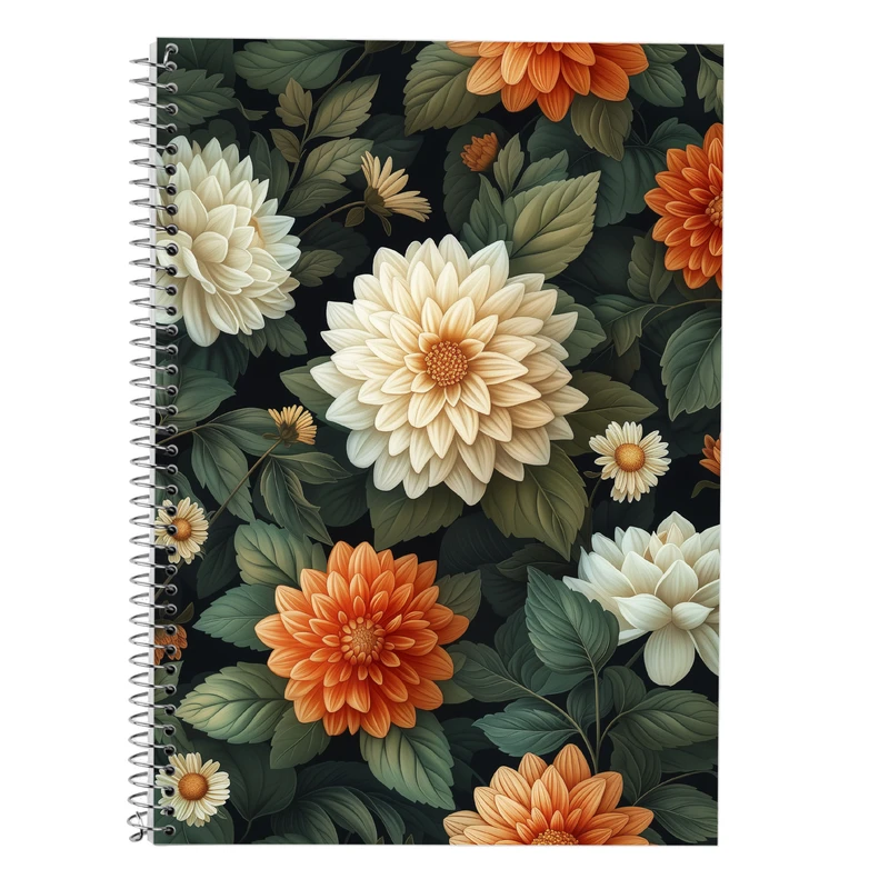 دفتر زبان 50 برگ مدوپد مدل سه خط طرح گل کد DF13315