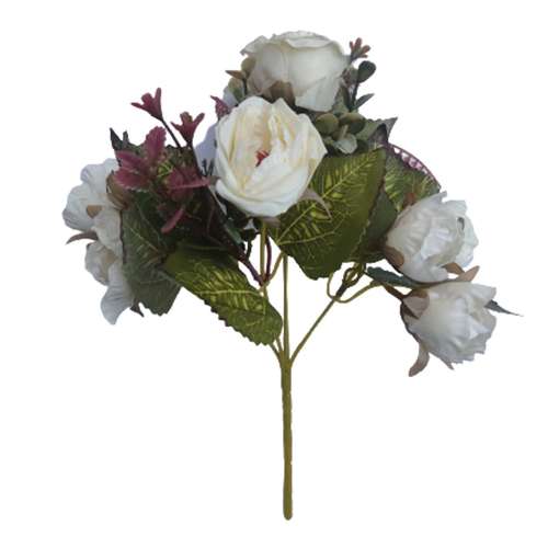 دسته گل مصنوعی مدل رز باکارا 9 گل کد 452