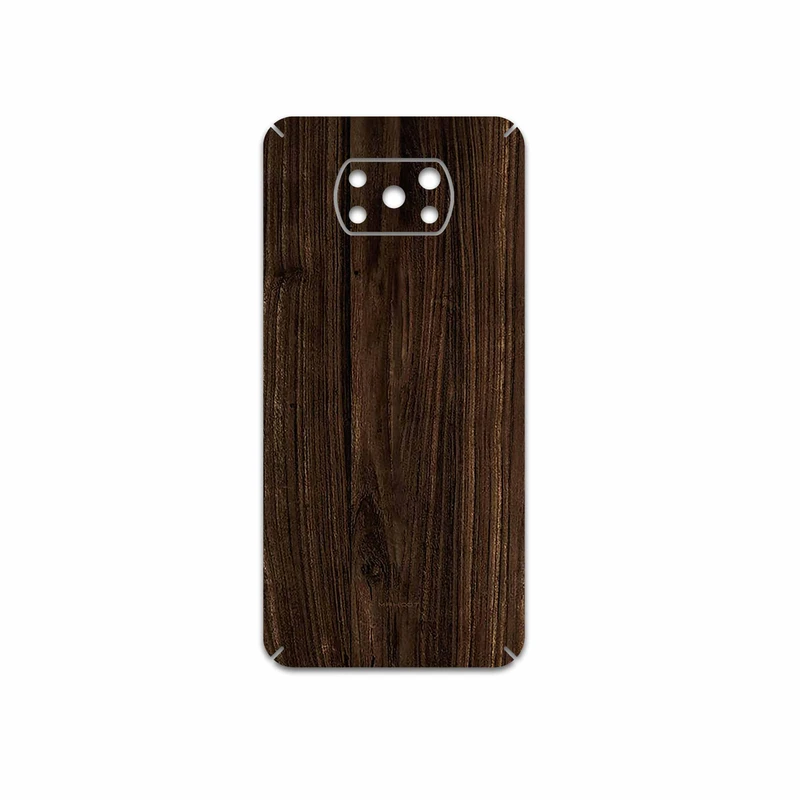 برچسب پوششی ماهوت مدل Dark-Walnut-Wood مناسب برای گوشی موبایل شیائومی Poco X3 Pro