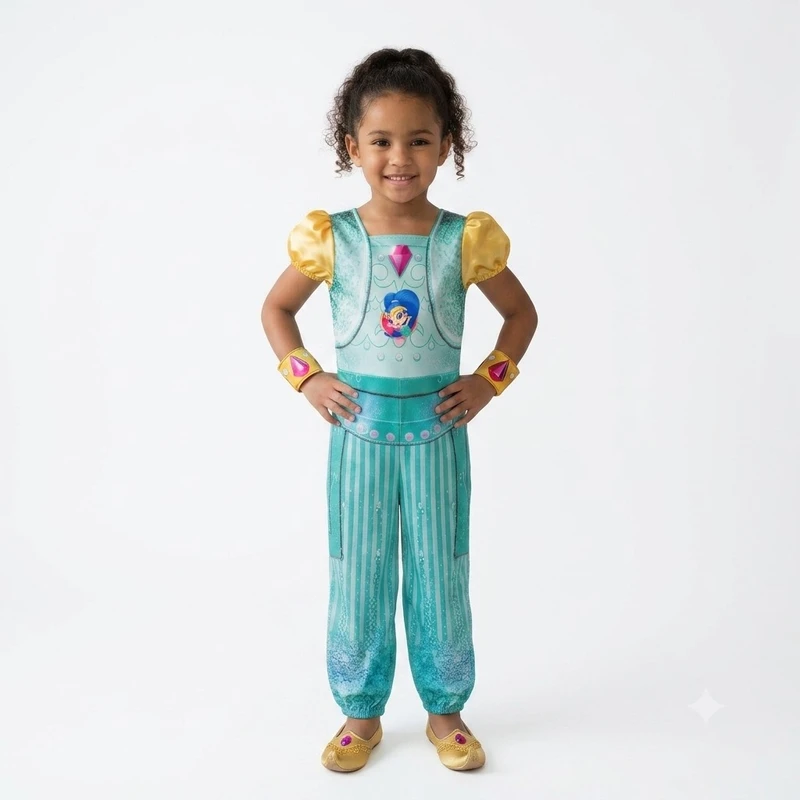 سرهمی دخترانه نیکلودن طرح عروسکی مدل SHIMMER & SHINE