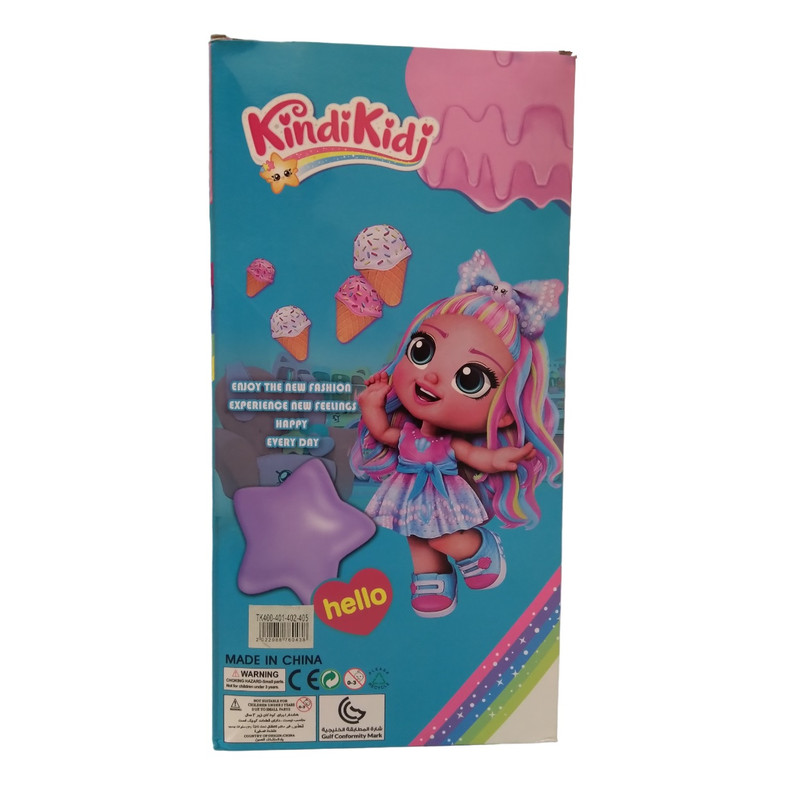 عروسک مدل دختر چشم درشت طرح Kindi Kidi ارتفاع 30 سانتی‌متر