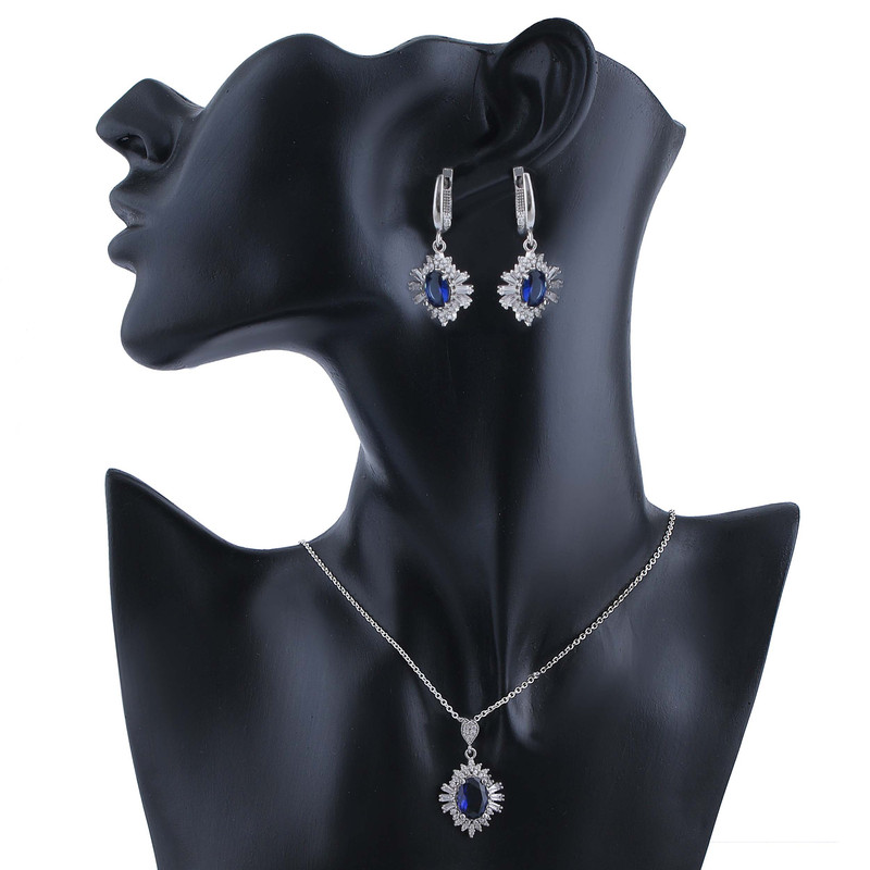 نیم ست نقره زنانه بازرگانی میلادی مدل سنگ کوارتز نگین برلیان بدون ریزش آبکاری رادیوم کد NTR_489