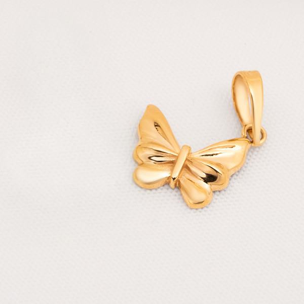 آویز گردنبند طلا 18 عیار زنانه ماوی گالری مدل شاپرک برجسته