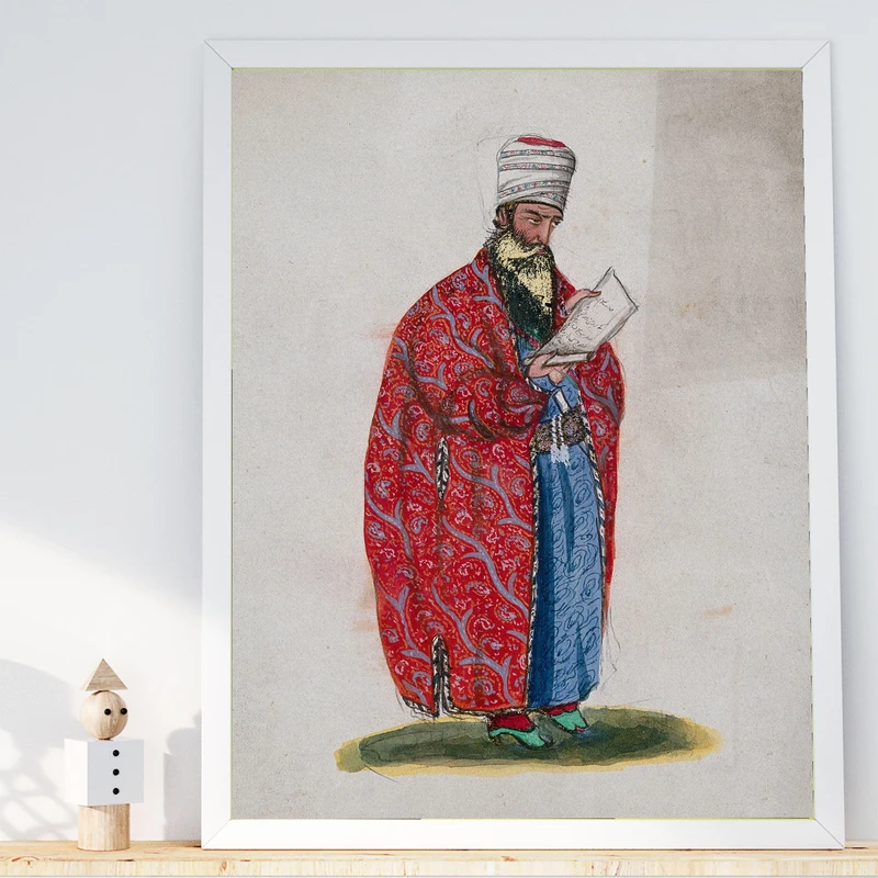 تابلو طرح نگاره ستاره‌شناس مدل G02124 فریم سفید