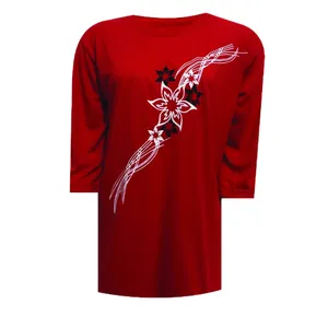 تی شرت آستین کوتاه زنانه مدل گل دار کد DKCOP 242