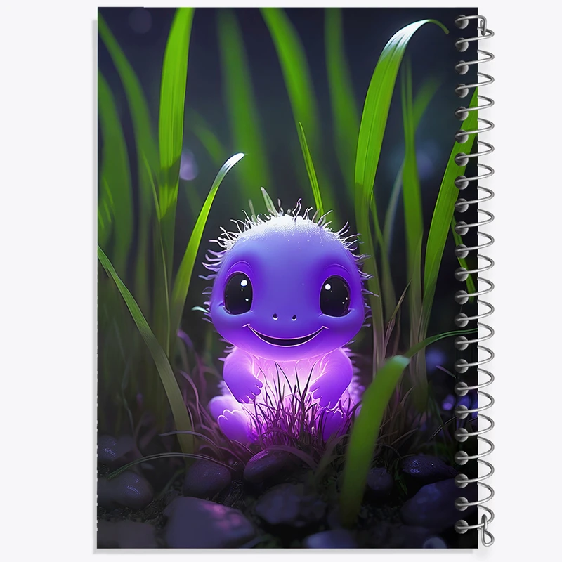 دفتر مشق 50 برگ خندالو طرح هیولای بنفش کیوت کد F6274