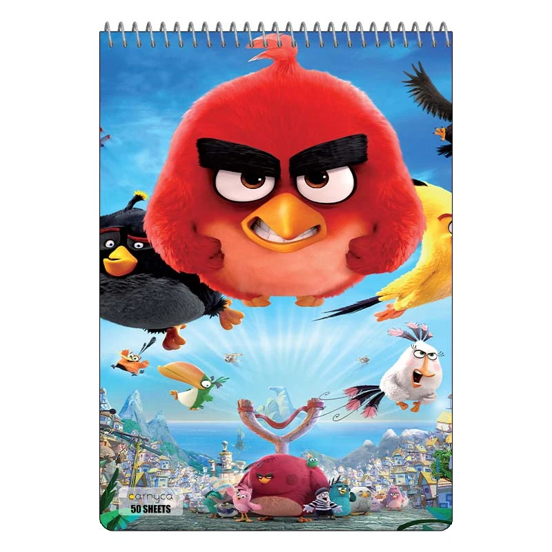 دفتر نقاشی 50 برگ سیمی کارنیکا طرح پرندگان خشمگین The Angry Birds کد 85663