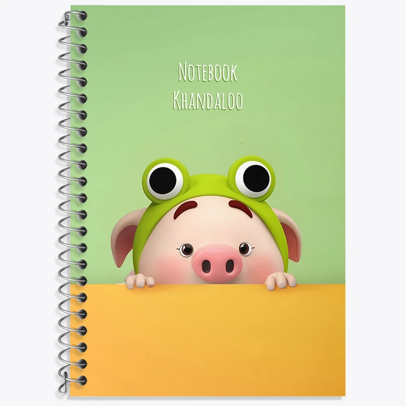 دفتر زبان 50 برگ خندالو مدل سه خط طرح خوک بامزه کد N3504