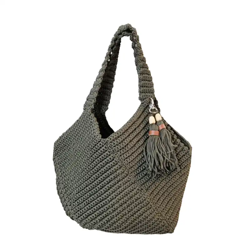کیف مکرومه مدل چند ضلعی کد k001
