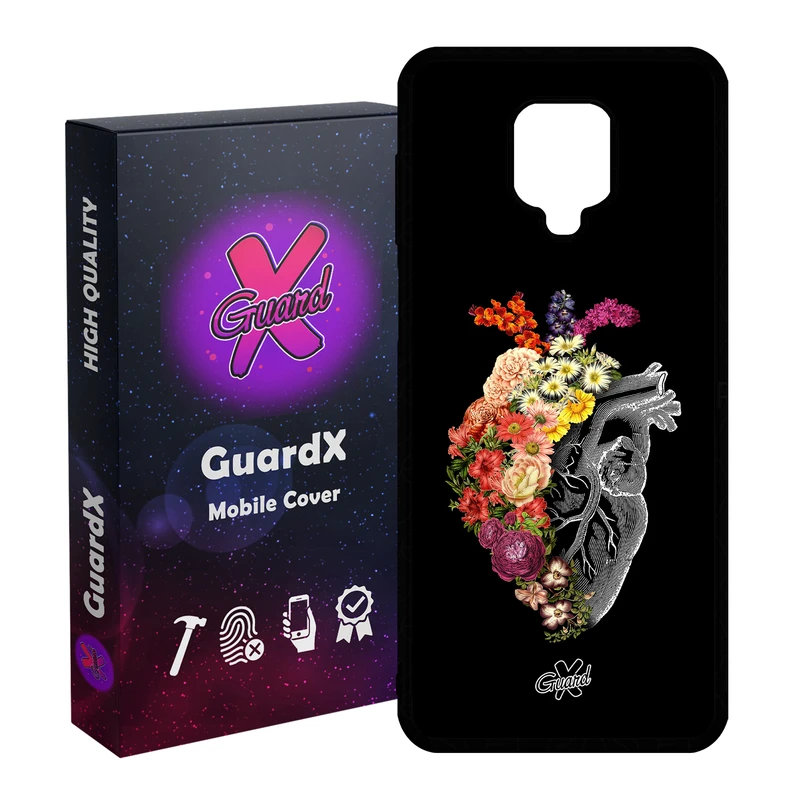 کاور گارد ایکس طرح قلب مدل Glass10216 مناسب برای گوشی موبایل شیائومی Redmi Note 9S / Note 9 Pro / Note 9 Pro Max