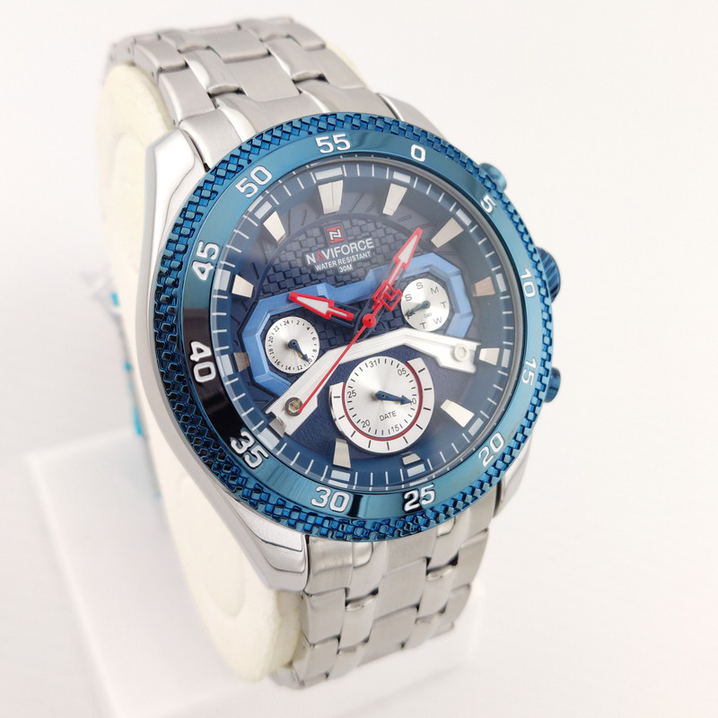 ساعت مچی عقربه‌ای مردانه نیوی فورس مدل سه موتوره فول تایم